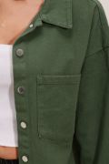 20192 Oversize Gabardin Gömlek Ceket - Haki resmi